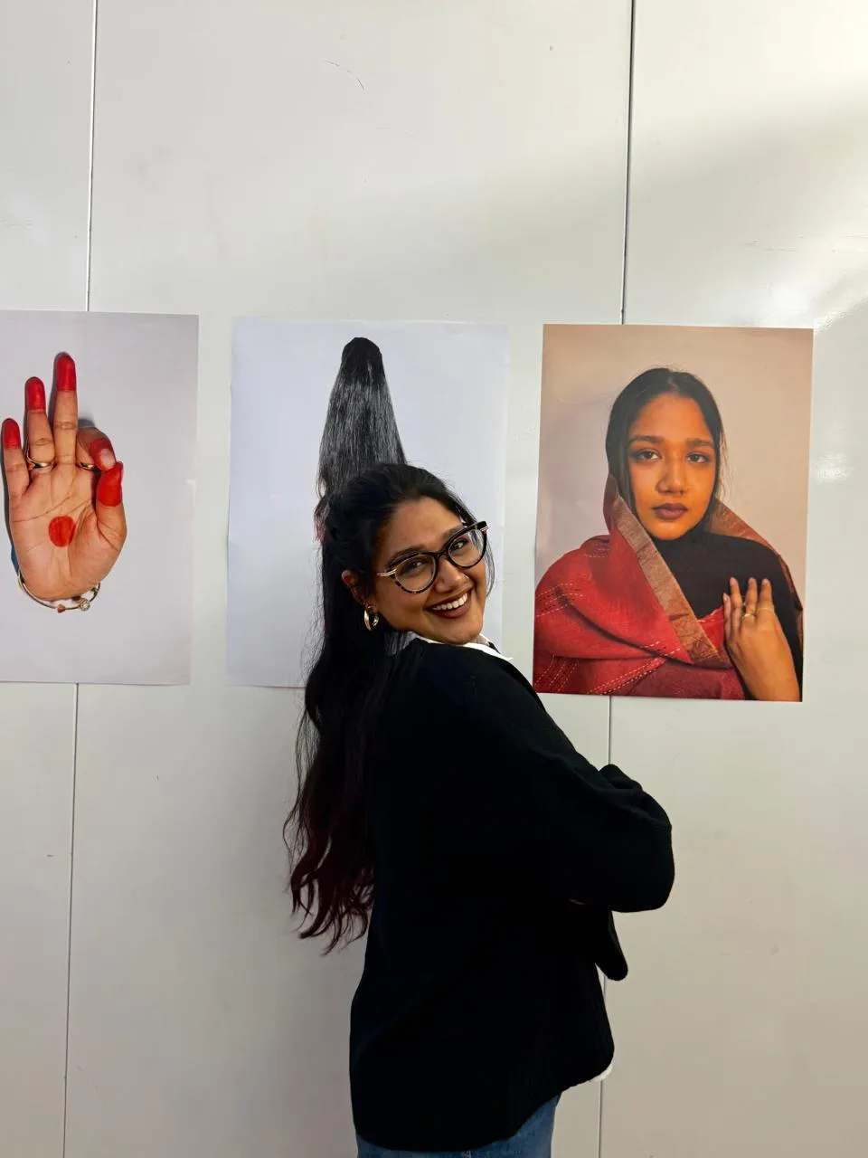 Prints on the wall at a student show