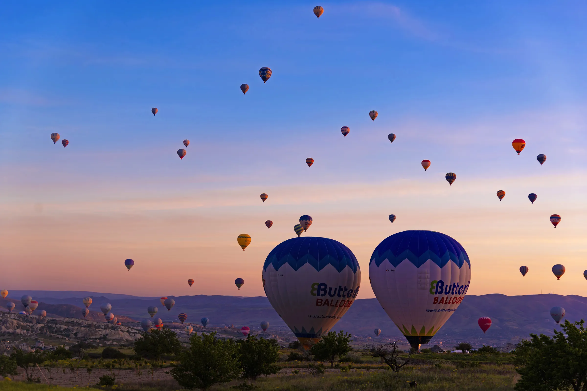 Hot air balloons at dawn, from the Turkey series